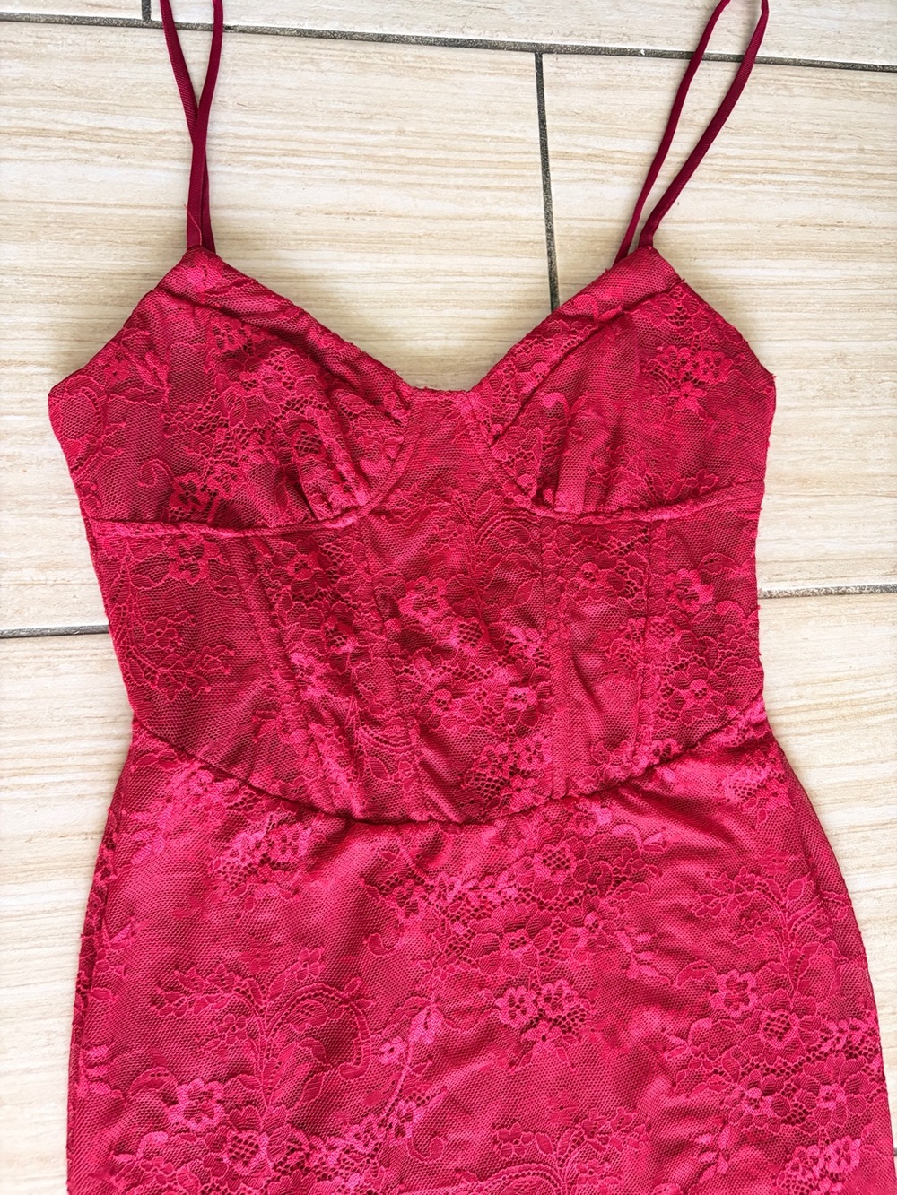 Peppermayo Red Lace Maxi Dress - Picture 5 of 11